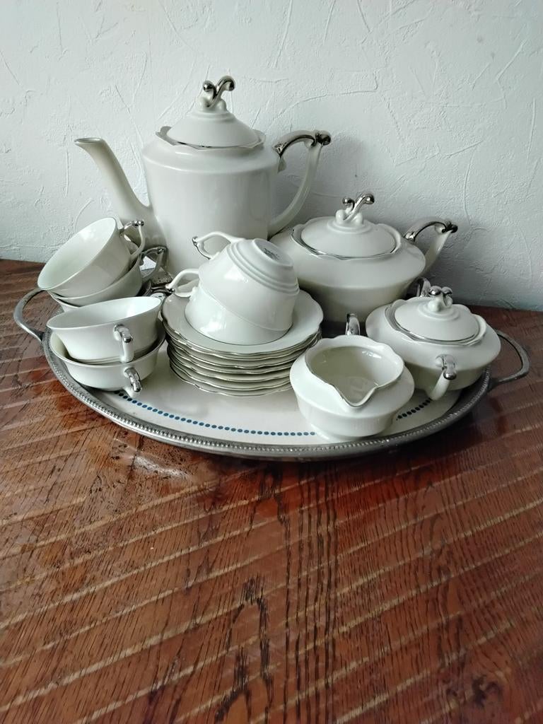 Koffie- en theeservies C.T. Altwasser antieke 1930 Vintage, Antiek en Kunst, Antiek | Servies compleet, Ophalen
