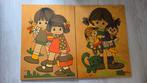 Vintage houten Jaklien wandplaat- Kinderen, Ophalen of Verzenden, Overige thema's