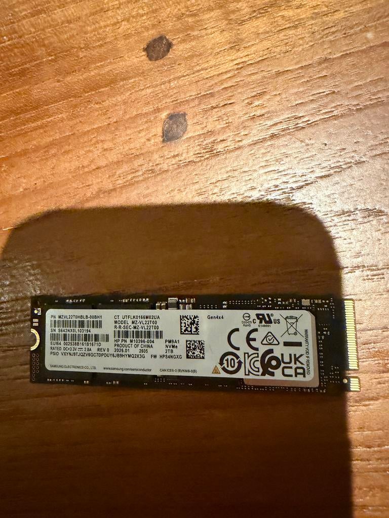 Samsung 2TB SSD NVMe Gen4, Computers en Software, Harde schijven, Intern, Server, SSD, Nieuw