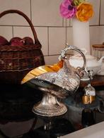 Antieke verzilverde suikerpot met schepje, Antiek en Kunst, Antiek | Goud en Zilver, Ophalen of Verzenden
