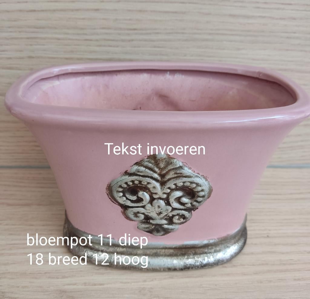 Roze bloempot ovaal, Tuin en Terras, Bloempotten, Gebruikt, Rond, Binnen, Ophalen of Verzenden