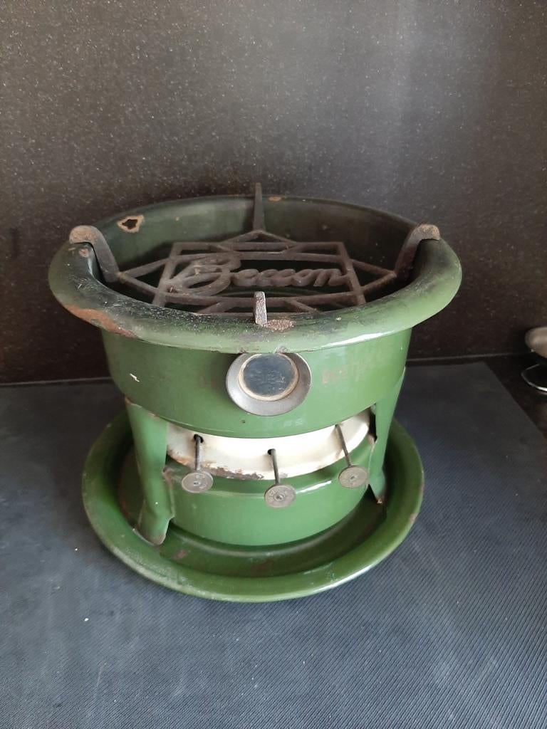 Beccon Petroleumstel Groen 3 pits, Antiek en Kunst, Ophalen of Verzenden