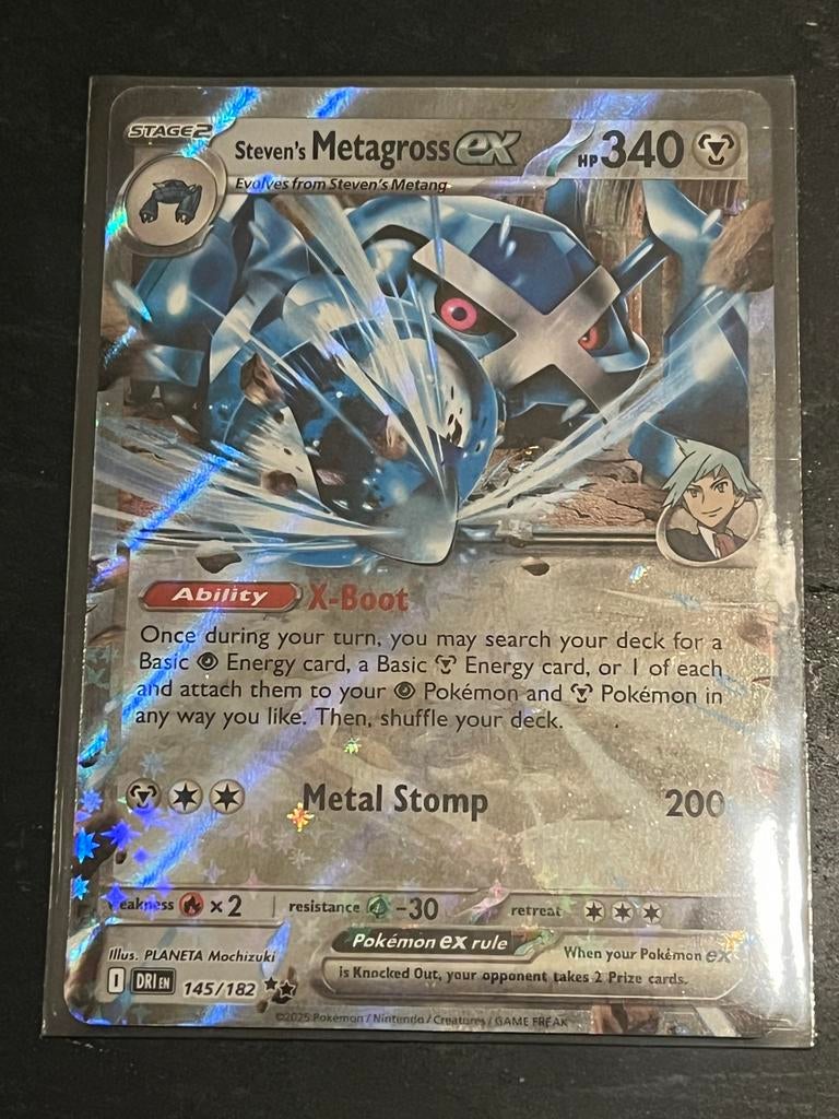 Steven's Metagross EX 145/182 - Pokémon Kaart, Ophalen of Verzenden, Zo goed als nieuw, Losse kaart, Foil