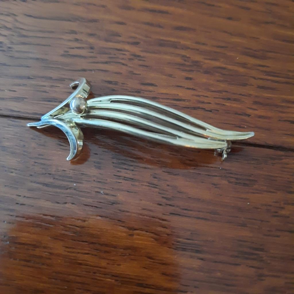 Vintage doublé Broche, Sieraden, Tassen en Uiterlijk, Broches, Verzenden, 4 tot 7 cm, Goud, Overige materialen