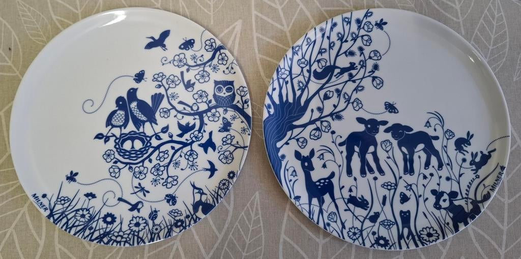 2 Melamine ontbijtbordjes 20 cm - Milner design, Huis en Inrichting, Keuken | Servies, Overige materialen, Nieuw, Ophalen of Verzenden