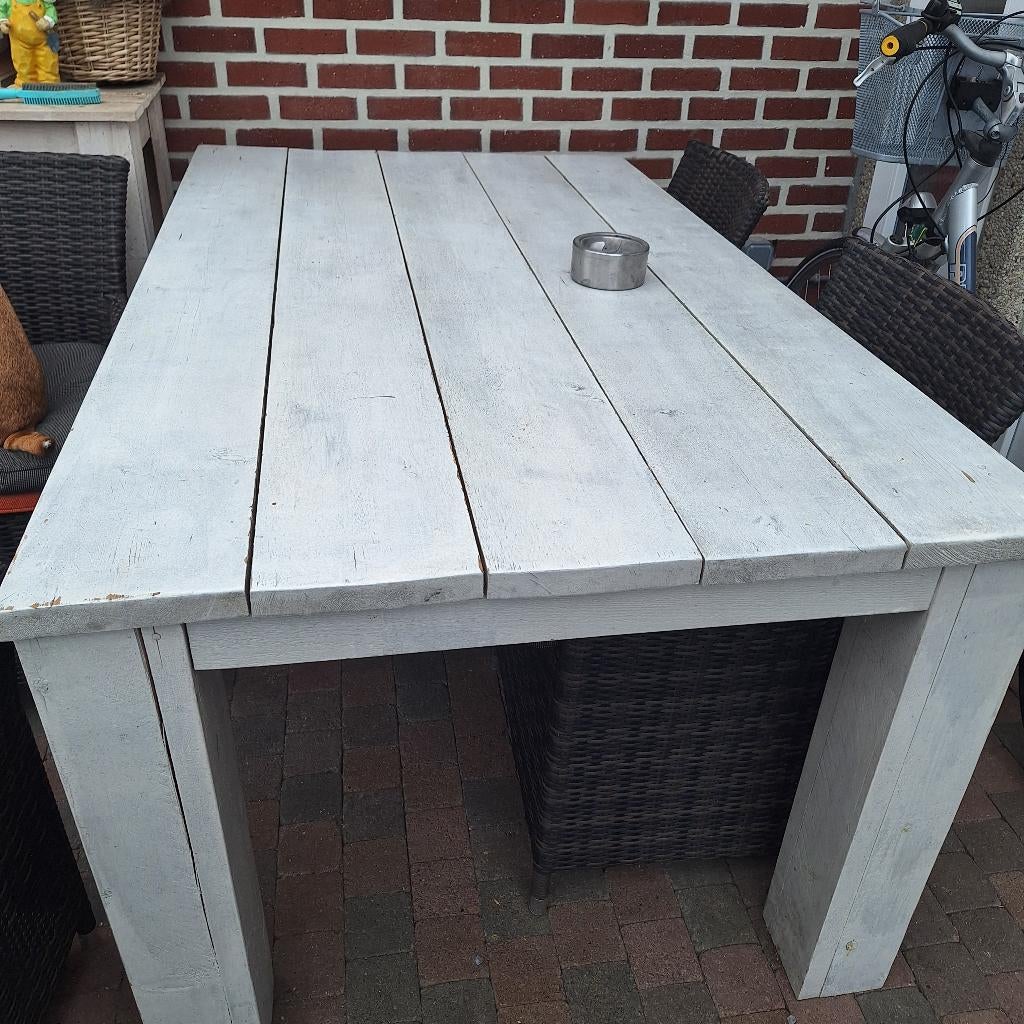 Tuintafel, Tuin en Terras, Tuintafels, Ophalen, Gebruikt, Rechthoekig, Hout