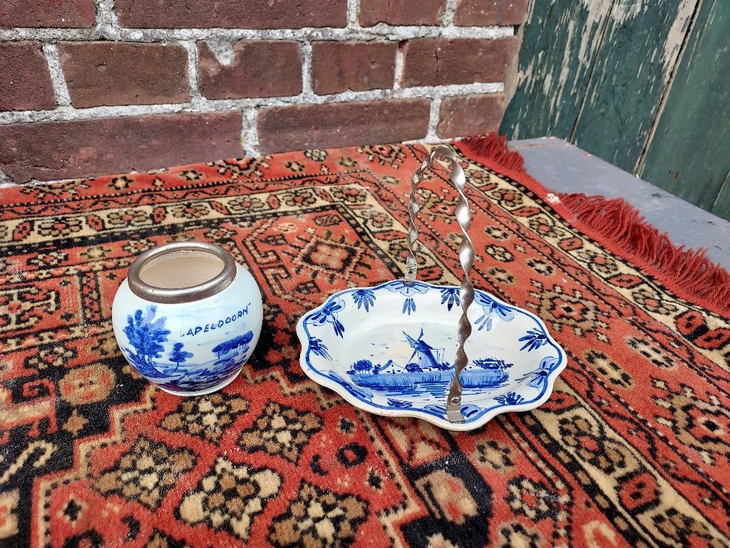 Set van 2 stuks Delftsblauw, lepelvaasje en bonbonschaal., Verzenden