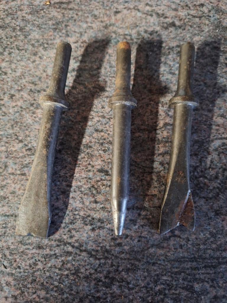 3 beitels voor kleine luchthamer, Ophalen of Verzenden, Zo goed als nieuw