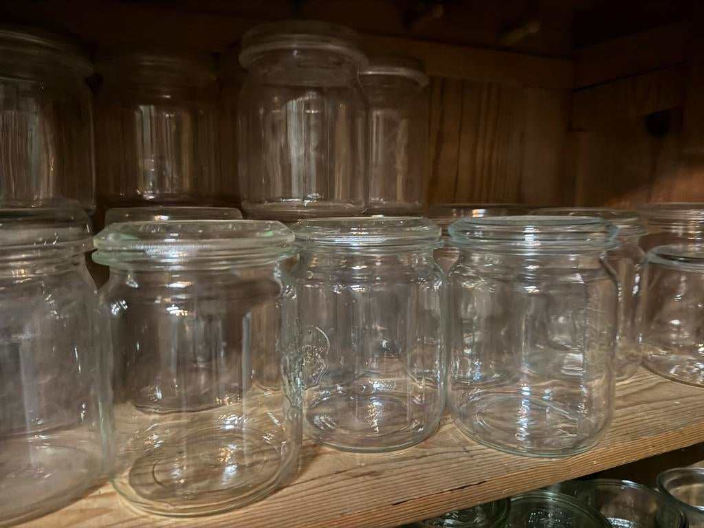 Weckpotten 1 liter - diverse merken (Gerix, Weck, Anker), Ophalen of Verzenden, Voorraadpot, Overige merken, Glas