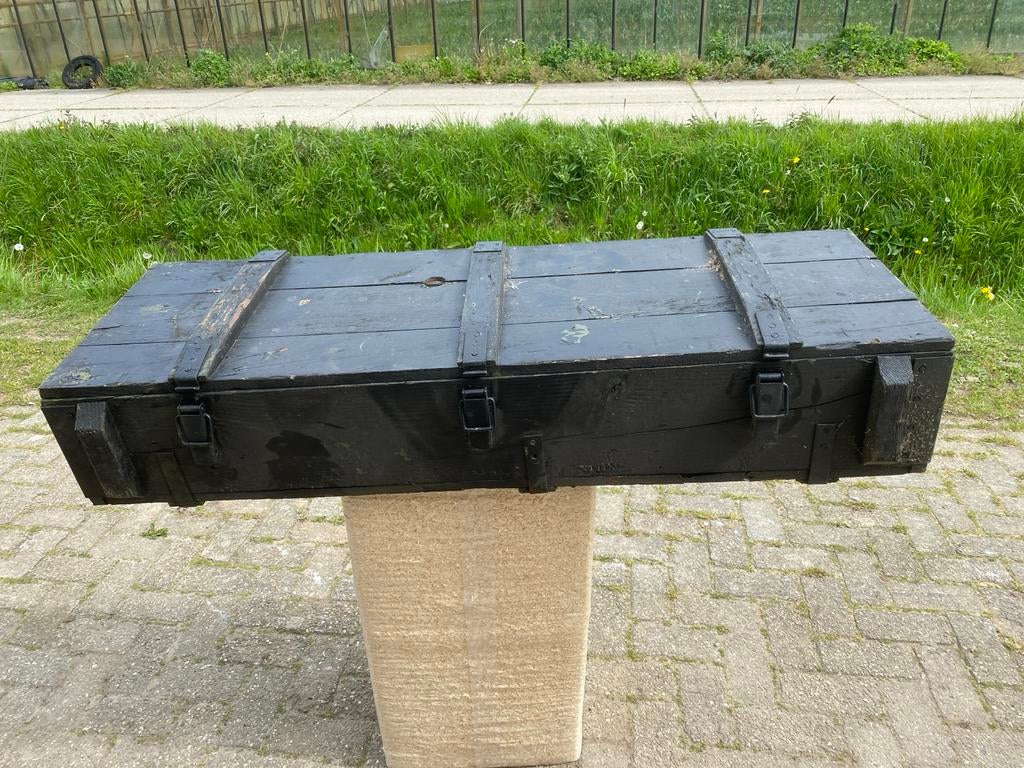 Vintage houten kist / opslag kist leger., Gebruikt, 100 tot 150 cm, Ophalen of Verzenden, Minder dan 50 cm