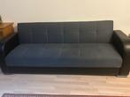 3 zitter plus Slaapbank half leer half stof bijna nieuw, Ophalen of Verzenden, Zo goed als nieuw, Tweepersoons