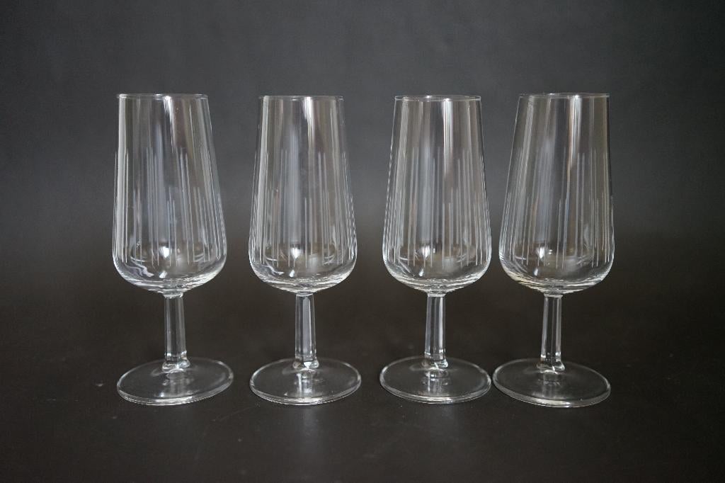 vintage 6x glas mid century Copier atlanta kristal geslepen., Huis en Inrichting, Keuken | Servies, Glas of Glazen, Ophalen of Verzenden