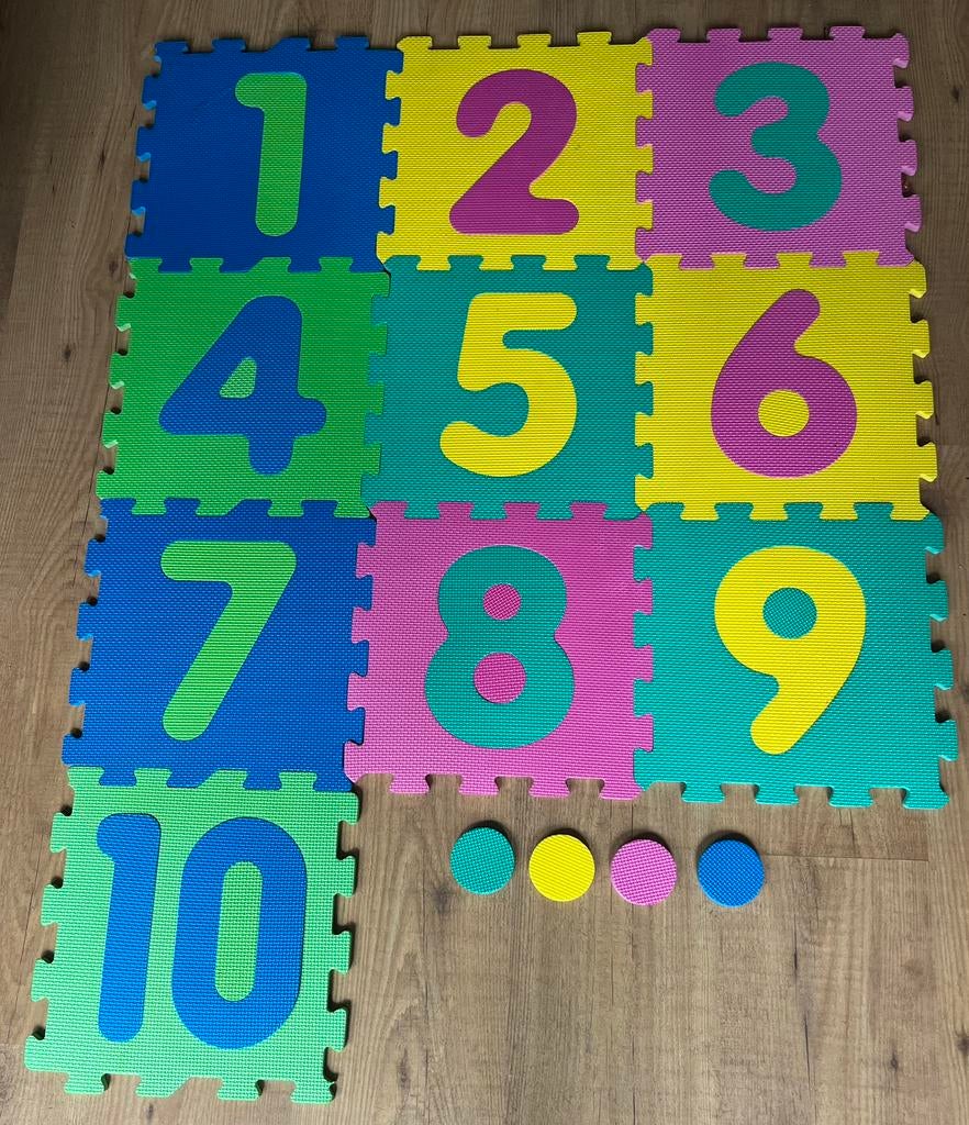 Kunstof vloerpuzzel met cijfers!, Ophalen of Verzenden, Zo goed als nieuw