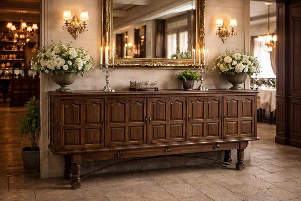 Prachtige massief eiken dressoir kast - antiek / vintage, Ophalen