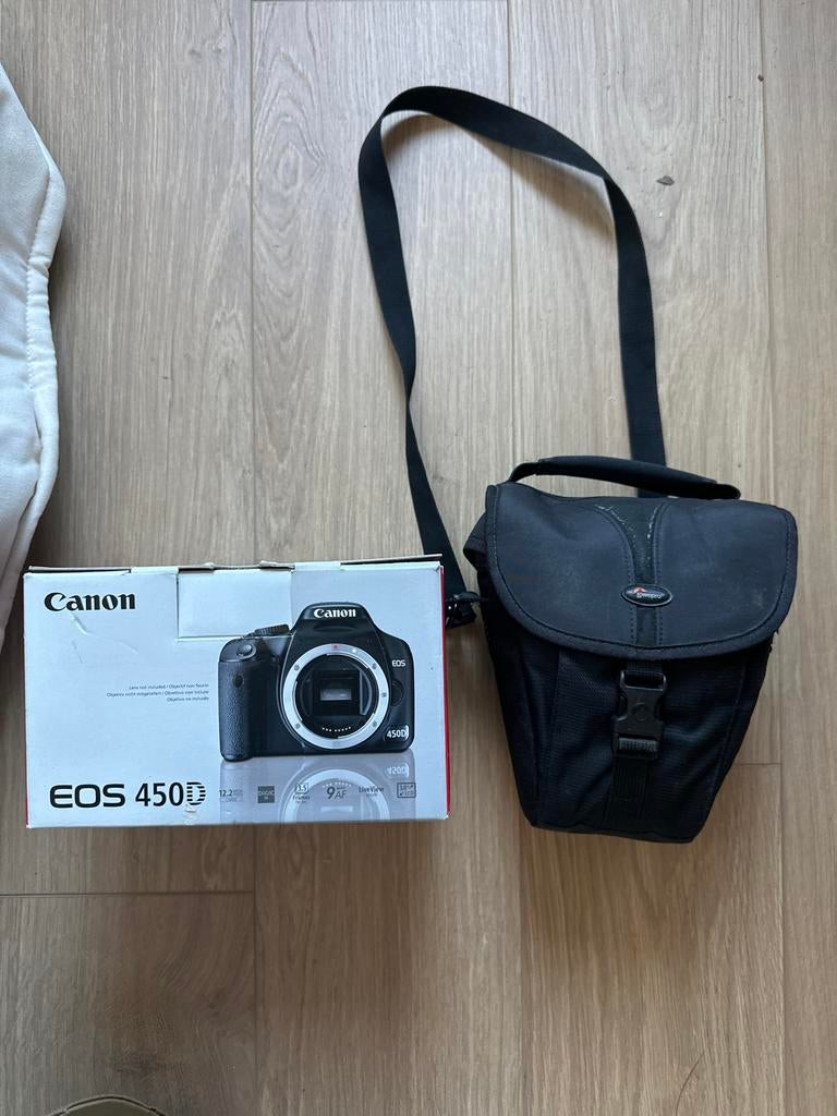 Canon EOS 450D Spiegelreflexcamera met twee accu's, Ophalen, Gebruikt, Spiegelreflex, Canon