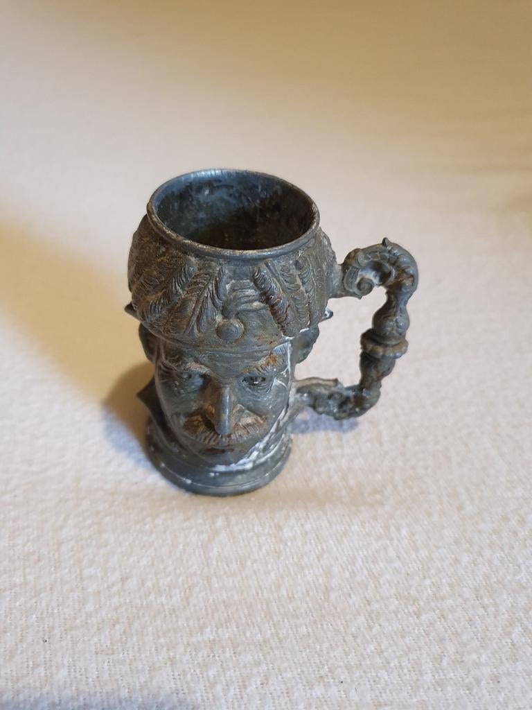 Antieke tinnen miniatuur beker, Ophalen of Verzenden