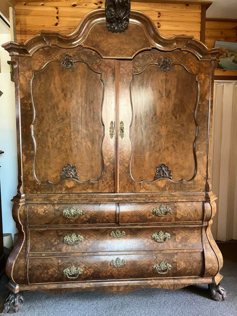 Te koop wotelnoten kabinet., Antiek en Kunst, Antiek | Meubels | Kasten, Ophalen of Verzenden