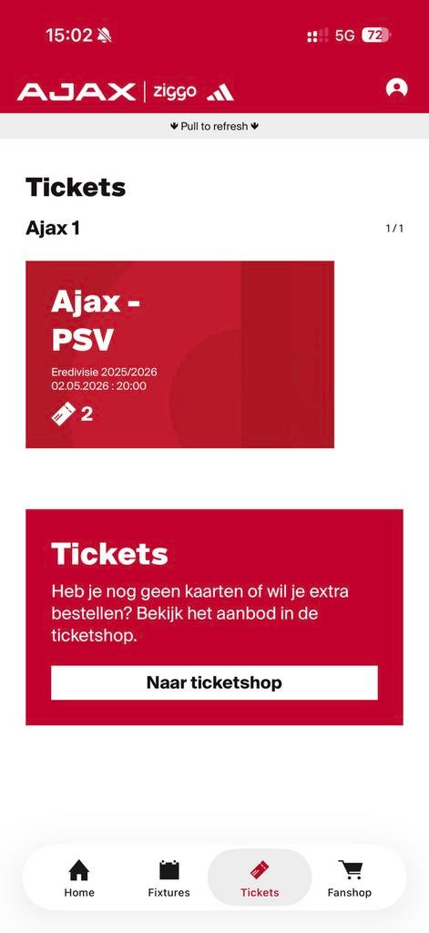 2 kaarten naast elkaar AJAX - PSV (met ziggo lounge), Twee personen, Mei