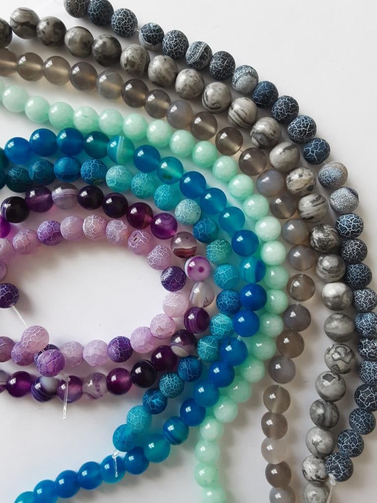 OPRUIMING Nieuwe restant strengen NATUURSTEEN kralen (13), Hobby en Vrije tijd, Kralen en Sieraden maken, Nieuw, Kraal, Ophalen of Verzenden