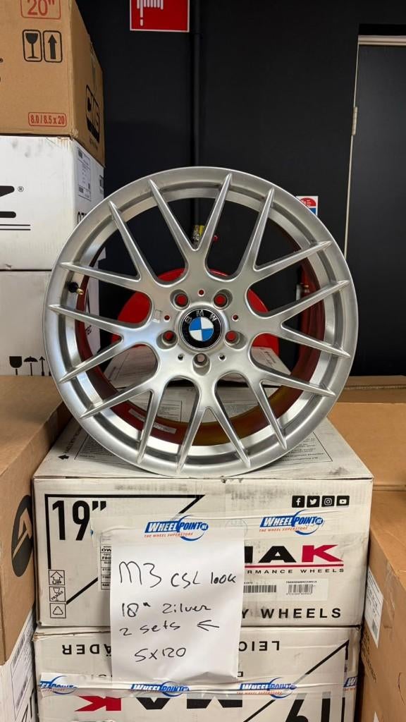 18'' BMW velgen m3 CSL look Zilver 5x120 E36 E46, Auto-onderdelen, Banden en Velgen, Velg(en), Zomerbanden, 18 inch, 225 mm, Personenwagen