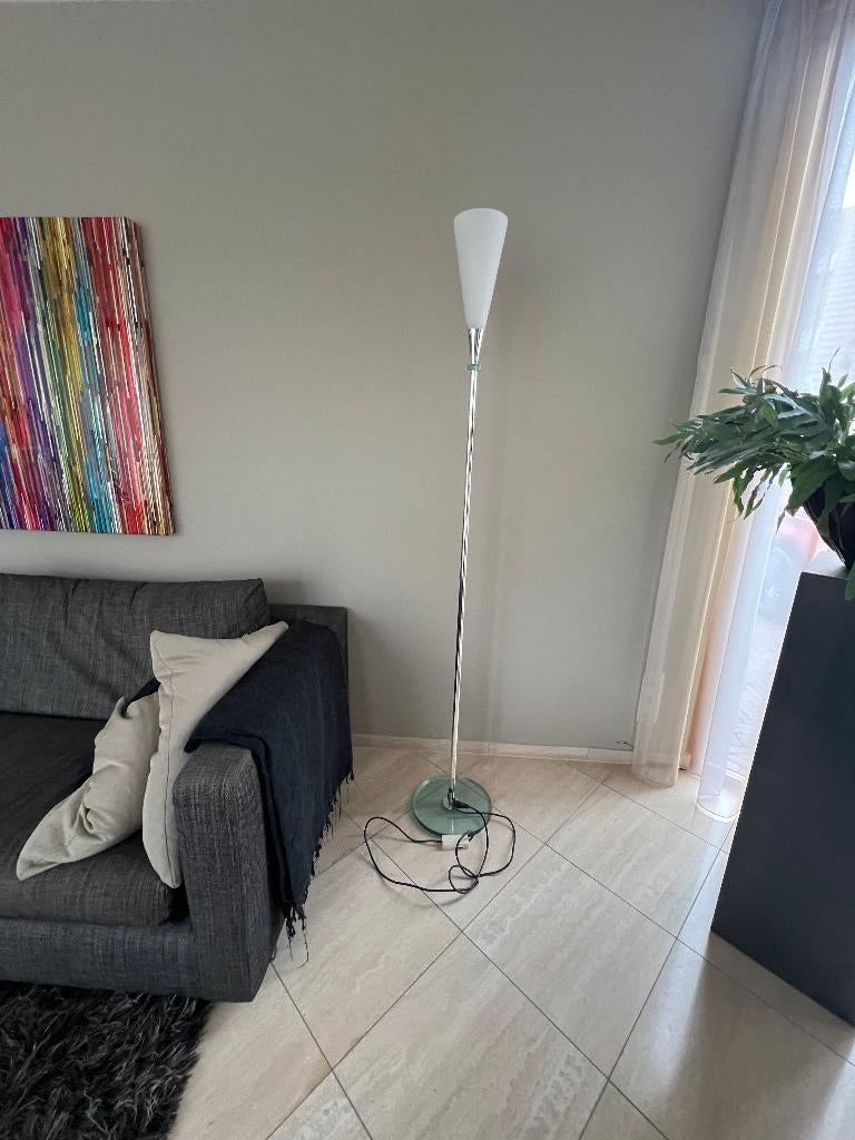 Vloerlamp Design chroom, Huis en Inrichting, Lampen | Vloerlampen, Ophalen, Gebruikt, Design, Glas