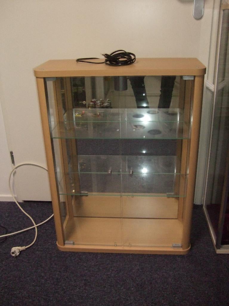 vitrine kast met verlichting, Huis en Inrichting, Kasten | Vitrinekasten, Ophalen, 50 tot 100 cm, Zo goed als nieuw, 150 tot 200 cm