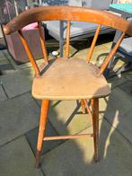 Vintage houten stoel met gestoffeerde zitting, Ophalen of Verzenden