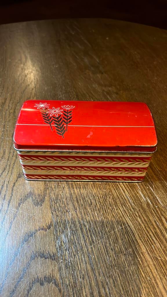 Vintage Albert Heijn Biscuittrommel uit de jaren 60, Ophalen of Verzenden, Gebruikt, Overige