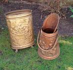 Oude koperen paraplubak en kolenkit, Ophalen