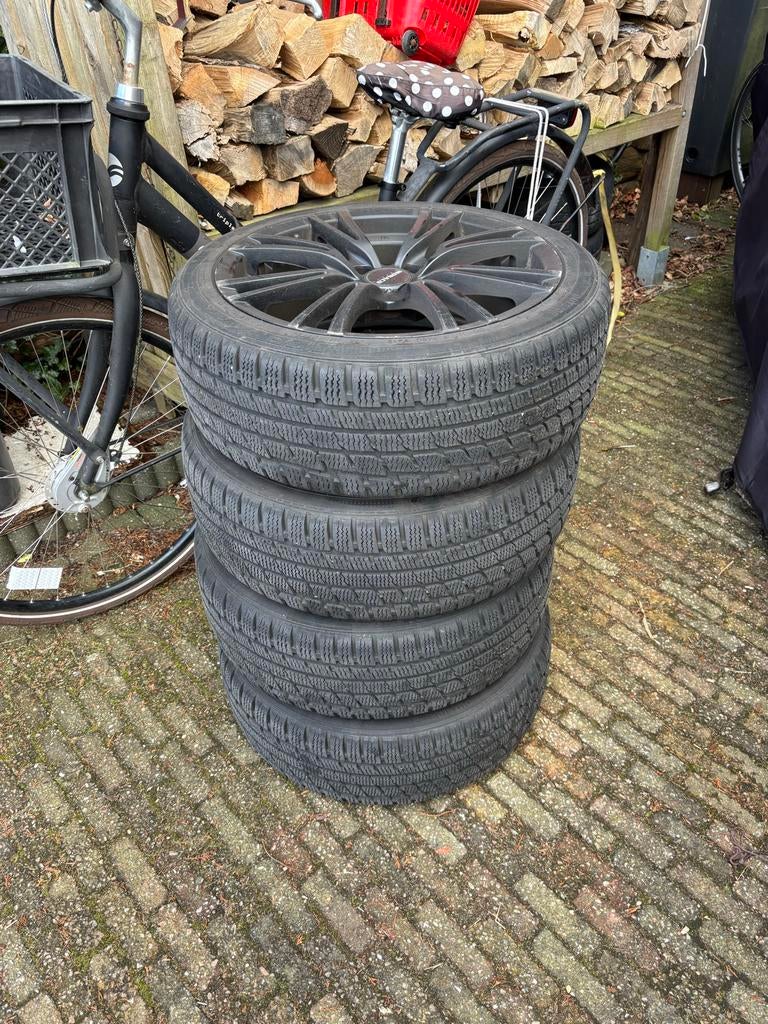 17 inch Monaco velgen met winterbanden voor Mini, Ophalen, 18 inch, Gebruikt, Banden en Velgen
