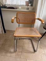 Vintage stoel met rotan zitting en chromen frame, Ophalen
