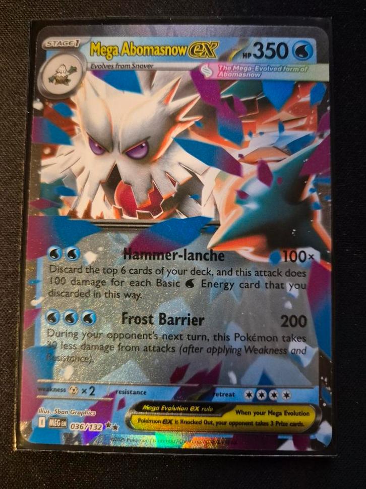 Mega Abomasnow EX Pokémon Kaart - Zeldzaam Foil, Hobby en Vrije tijd, Verzamelkaartspellen | Pokémon, Zo goed als nieuw, Losse kaart
