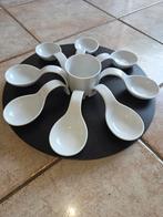 Draaiplateau met 6 schaaltjes en 8 lepels, Keramiek, Ophalen of Verzenden, Overige stijlen, Schaal of Schalen