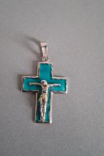 Prachtige unieke echt zilveren hanger kruis, Ophalen of Verzenden, Zo goed als nieuw, Kruis of Symbool, Zilver