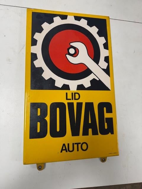 Emaille bord Bovag auto, Ophalen, Reclamebord, Zo goed als nieuw