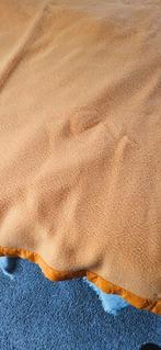 2 Retro Dralon Deken Plaid Oranje Geel 215x160cm, Ophalen of Verzenden, Zo goed als nieuw