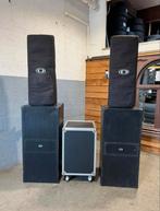 Dynacord VL212 toppen met replica subs + versterkerrack, Gebruikt, Complete surroundset, 120 watt of meer, Ophalen