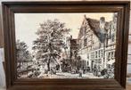 Vintage Delft blauw tegeltableau Zuidhavendijk Enkhuizen, Antiek en Kunst, Ophalen of Verzenden