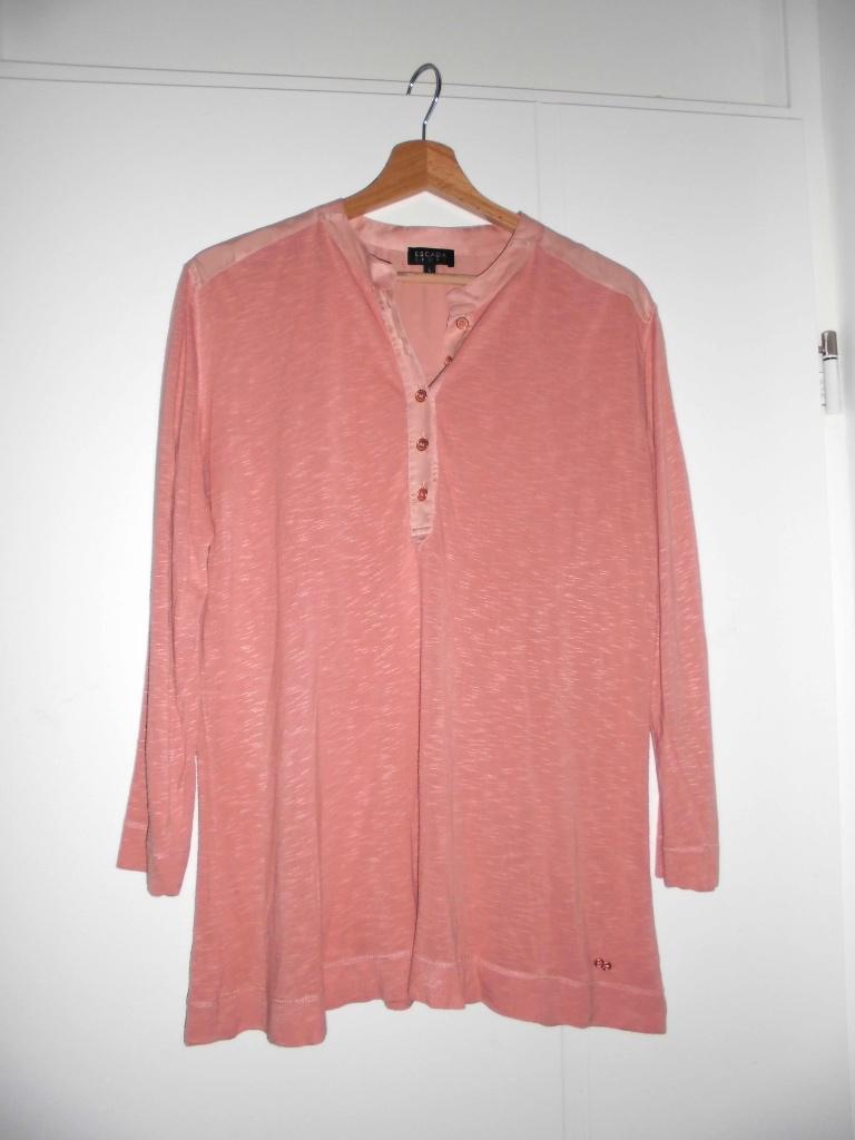 Escada roze top maat L deels van zijde, Maat 42/44 (L), Escada, Ophalen of Verzenden, Lange mouw