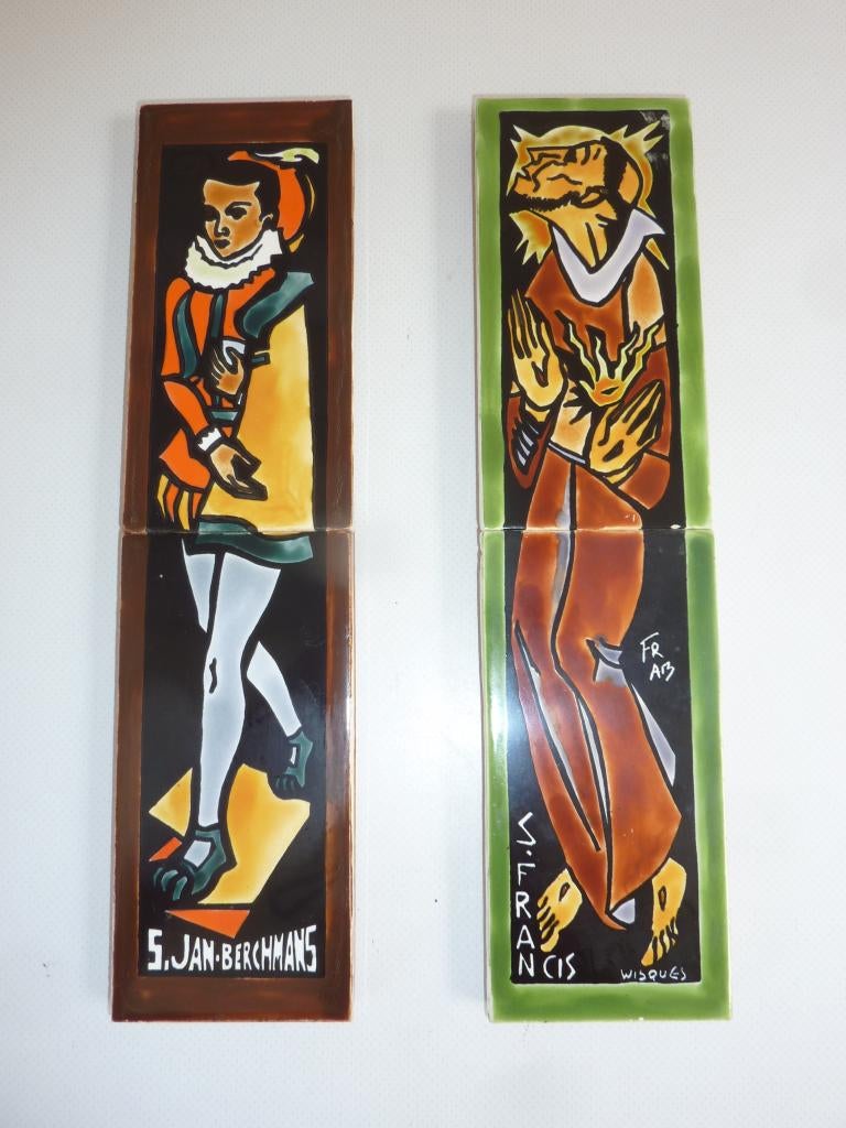 2 Religieuze keramische wandtegels. Vintage., Ophalen of Verzenden, Gebruikt, Overige typen, Overige religies