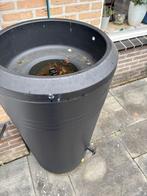 Wegens verhuizing zw regenton met plantenbak en kraan, Kunststof, Rond, Ophalen of Verzenden, Zo goed als nieuw