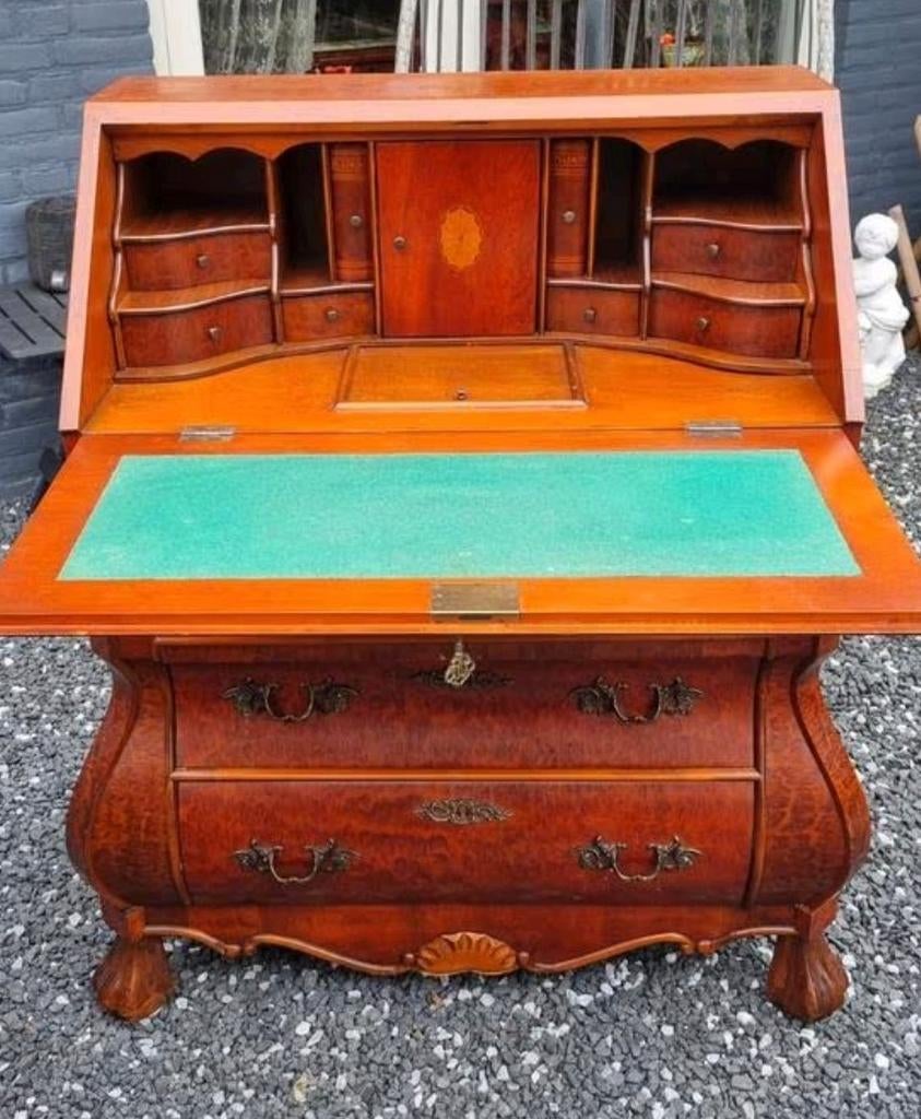 Antiek Biedermeier Secretaire Bureau - Mahoniehout zie fotos, Ophalen of Verzenden