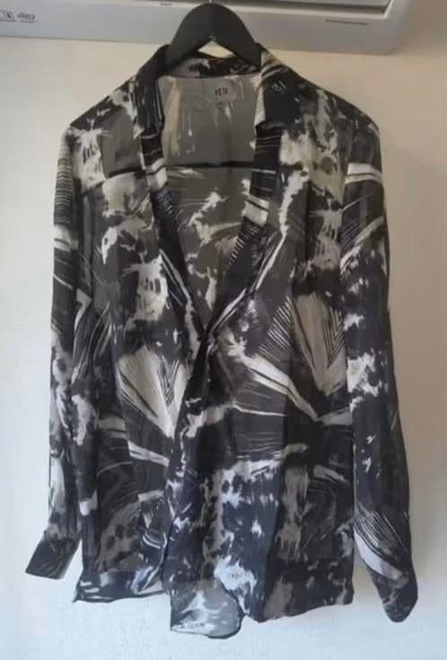 Mooie zwart tinten blouse merk Veto maat 46, Veto, Verzenden, Zo goed als nieuw, Blouse of Tuniek