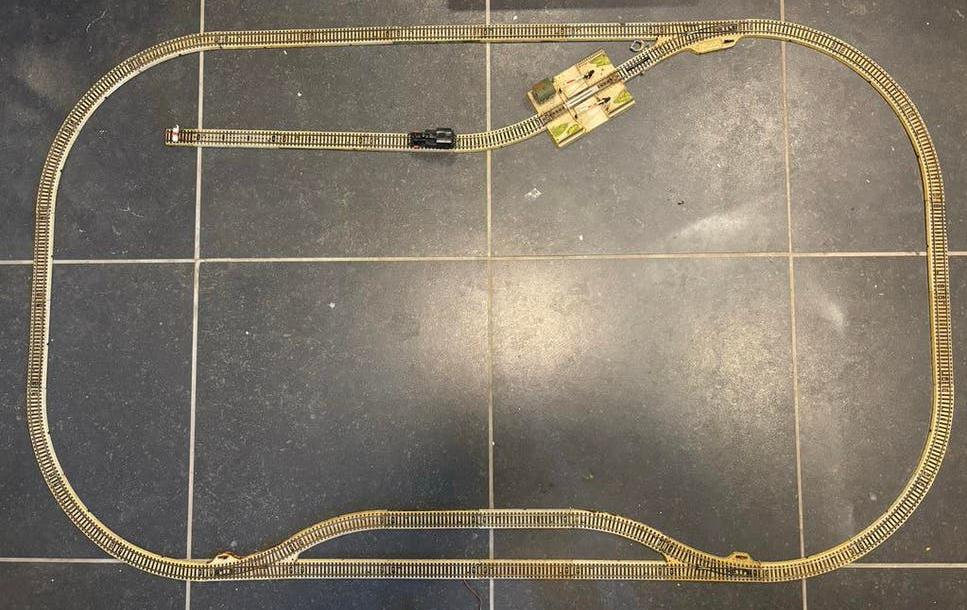 Marklin begintreinset met rails, locomotief en wagons, Wisselstroom, Ophalen of Verzenden, Märklin, Gebruikt