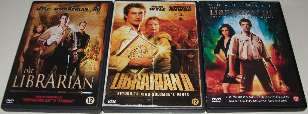 Dvd *** LIBRARIAN *** Complete Trilogie Deel 1 + 2 + 3, Vanaf 12 jaar, Ophalen of Verzenden, Zo goed als nieuw, Actie