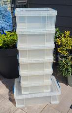 7 stevige, sluitbare opbergboxen. Zie 2e foto afmetingen, Doe-het-zelf en Verbouw, Kratten en Dozen, Ophalen, Doos, 100 cm of meer