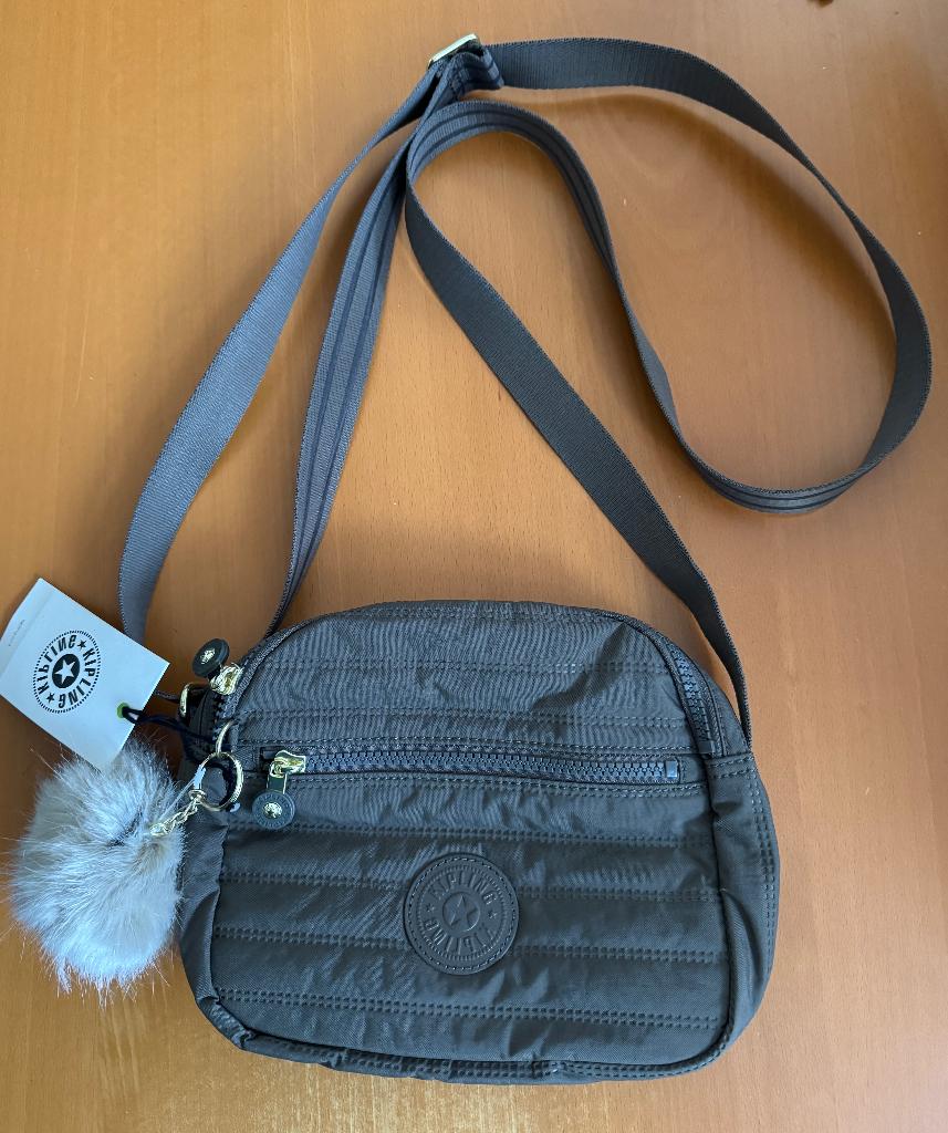 NIEUW: Kipling tas / gesteppte crossbodytas - olijfkleur, Verzenden, Nieuw, Overige kleuren, Schoudertasje