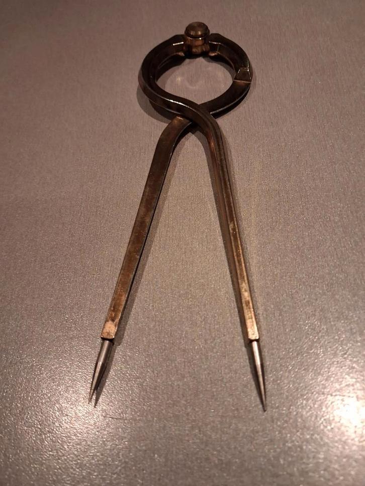 Scheeps navigatie kaartpasser massief messing met RVS punten, Antiek en Kunst, Antiek | Gereedschap en Instrumenten, Ophalen of Verzenden