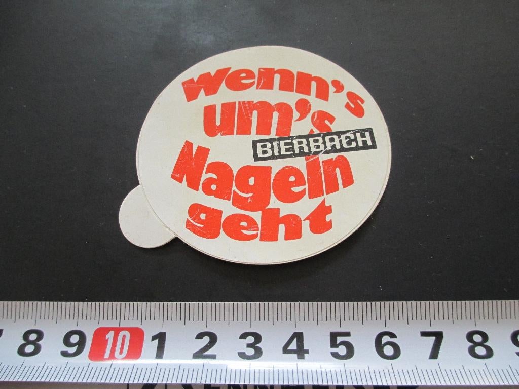 sticker bierbach wenn's um's nageln geht, Ophalen, Zo goed als nieuw