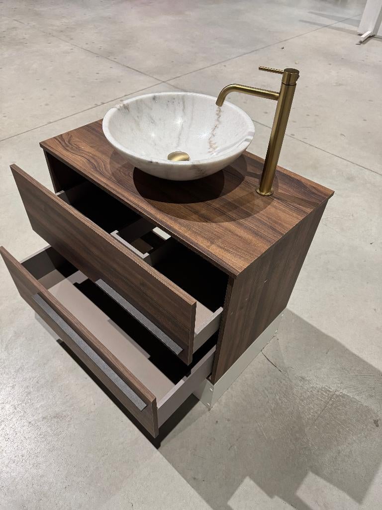 Toonzaalmodel: Adema Prime Badkamermeubel + Lavabo + Kraan, Ophalen, 50 tot 100 cm, Zo goed als nieuw, Minder dan 100 cm